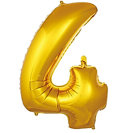 4 Rakamlı Folyo Balon Gold Renk 40 Inç 100 Cm