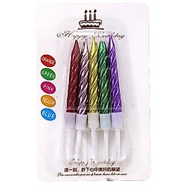 Küçük Burgulu Renkli Mum 7.5 Cm 10 Adet