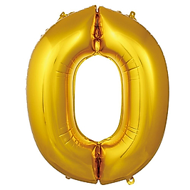 0 Rakamlı Folyo Balon Gold Renk 40 Inç 100 Cm