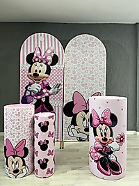 Minnie Mouse Temalı İkili Doğum Günü Dekoru + 50 adet Balon