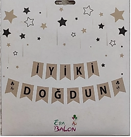 İyiki Doğdun Banner Deniz Kumu - Siyah