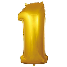 1 Rakamlı Folyo Balon Gold Renk 40 Inç 100 Cm