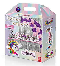 Unicorn Doğum Günü Parti Seti 100 Parça (8 Kişilik)