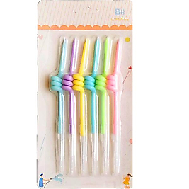 Kıvrımlı Makaron Renkli Mum 12CM