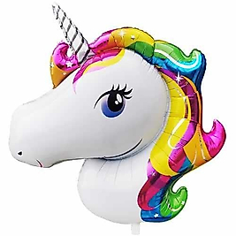 Renkli Unicorn Folyo Balon – Kız Çocuk Doğum Günü Süsü 100 cm