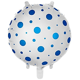 18 İnc Yuvarlak Puanlı Mavi Folyo Balon 43*43
