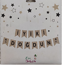 İyiki Doğdun Banner Deniz Kumu - Siyah
