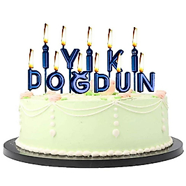 Lüks İyiki Doğdun Yazılı Doğum Günü Mum Seti