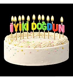 Çok Renkli İyi Ki Doğdun Parti Mumu