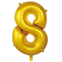 8 Rakamlı Folyo Balon Gold Renk 40 Inç 100 Cm