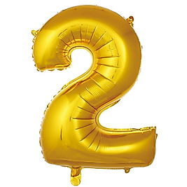 2 Rakamlı Folyo Balon Gold Renk 40 Inç 100 Cm