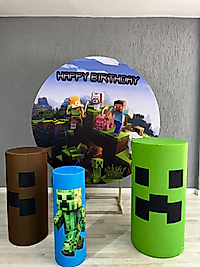 Minecraft Temalı Çember Doğum Günü Dekoru + 50 adet Balon