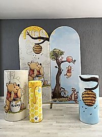 Winnie The Pooh Temalı İkili Doğum Günü Dekoru + 50 adet Balon