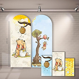 Winnie The Pooh Temalı İkili Doğum Günü Dekoru + 50 adet Balon
